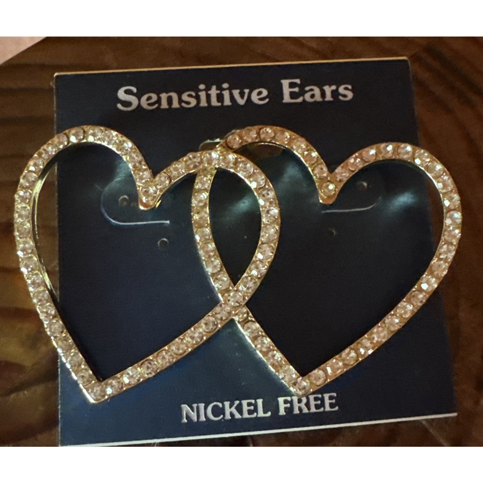 Sensitive Ears Silver Tone Heart Earrings 2 1/2